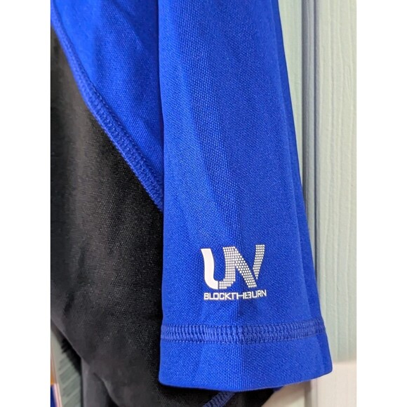 NWT SPEEDO Athletic Swim Shirt Mens XXL 2XL UV Protection Blue Black Lightweight - Picture 3 of 8